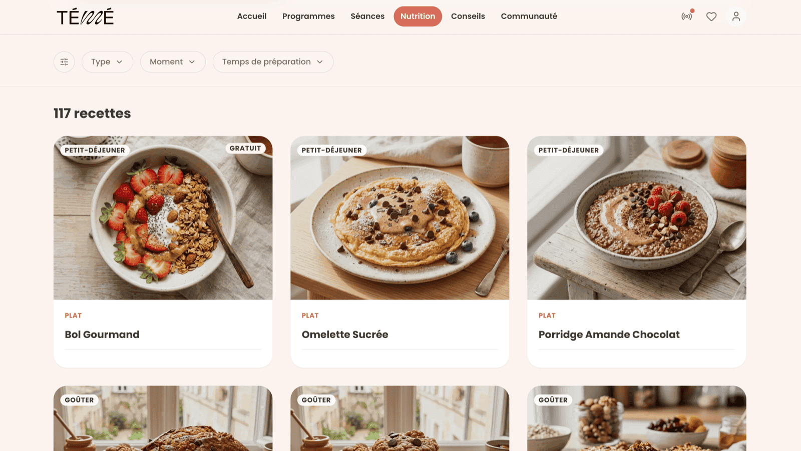 Recettes de l'application Studio Témé